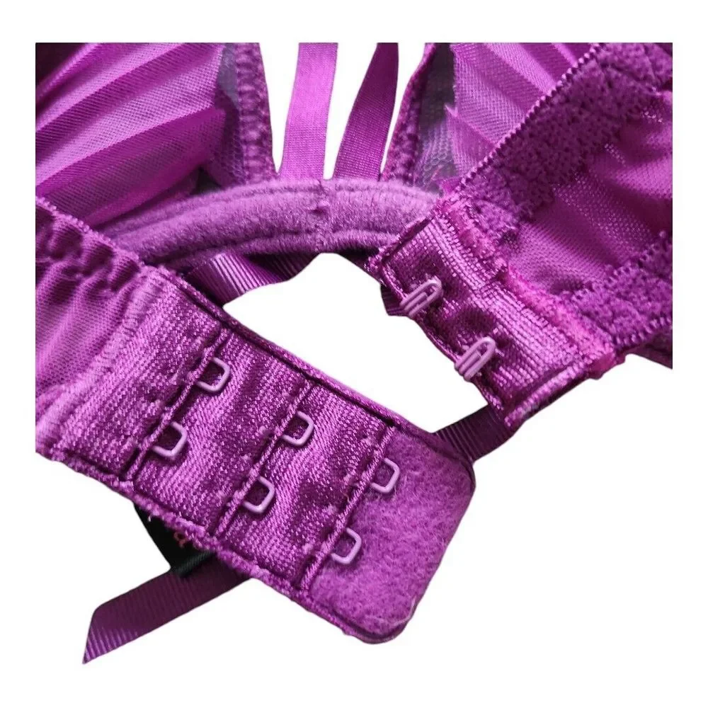 NWT $68 Passionata by Chantelle Charmeuse Underwire Bra Size 36D Sheer‎ Bow Sexy